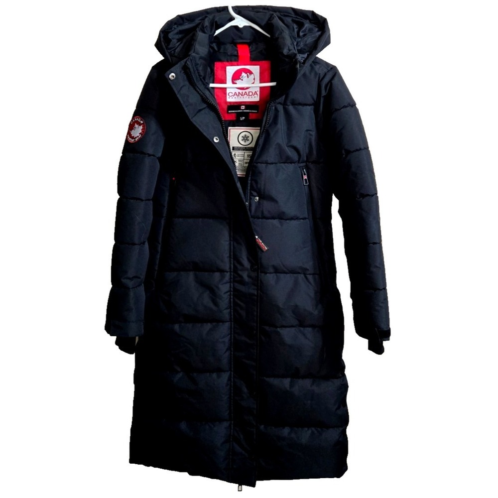 Canada Weather Gear X Long Quilted Maxi Parka Jacket Womens S Black NWT
